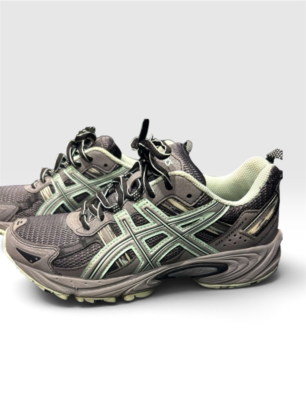 ASICS gel venture 5 women’s running athletic shoe gray/mint green size 6.5